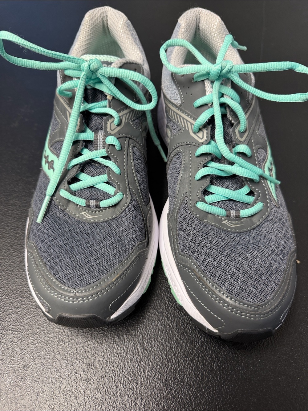 Saucony Gray and Mint Athletic Running Shoes